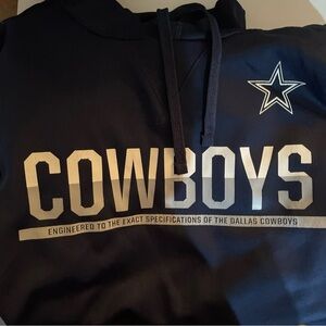 Dallas Cowboys Hoodie Mens Medium Therma Fit Blue Pullover Logo NFL Football